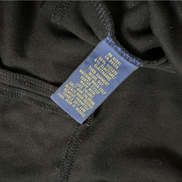 RALPH LAUREN POLO PONTE DRESS BLACK KNIT STRETCHY T-SHIRT PEPLUM XL Soft viscose - Picture 9 of 9